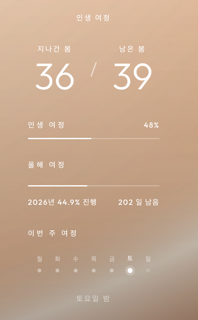 남은 봄 카운터